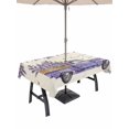 thumbnail image 1 of Outdoor Tablecloth with Umbrella Hole for Patio/Picnic/Party/Camping, Spring Floral Waterproof Table Cloth Rectangle Table Cover Washable, Purple Lavender Truck Flowers Botanical Beige (60"x 120"), 1 of 8