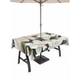 thumbnail image 1 of Outdoor Tablecloth with Umbrella Hole for Patio/Picnic/Party/Camping, Spring Floral Waterproof Table Cloth Rectangle Table Cover Washable, White Magnolia Flowers Barn Door Farmhouse Beige (60"x 120"), 1 of 8