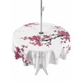thumbnail image 1 of Outdoor Tablecloth with Umbrella Hole for Patio/Picnic/Party/Camping, Spring Floral Waterproof Table Cloth Round Cover Washable, Red Cherry Flowers Branches Oil Painting Art (Dia 60"), 1 of 8