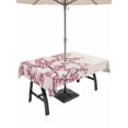 thumbnail image 1 of Outdoor Tablecloth with Umbrella Hole for Patio/Picnic/Party/Camping, Spring Flowers Waterproof Table Cloth Rectangle Table Cover Washable, Pink Cherry Blossom Branches Plants Beige (54"x 80"), 1 of 8