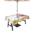thumbnail image 1 of Outdoor Tablecloth with Umbrella Hole for Patio/Picnic/Party/Camping, Spring Groundhog Waterproof Table Cloth Rectangle Table Cover Washable, Watercolor Sunflower Botanical Butterfly (60"x 102"), 1 of 8