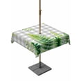 thumbnail image 1 of Outdoor Tablecloth with Umbrella Hole for Patio/Picnic/Party/Camping, Spring Leaves Waterproof Table Cloth Square Cover Washable, Pastoral Garden Botanical Gray Plaid (60"x 60"), 1 of 8