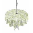 thumbnail image 1 of Outdoor Tablecloth with Umbrella Hole for Patio/Picnic/Party/Camping, Spring Lime Green Cobweb Waterproof Table Cloth Round Cover Washable, Abstract Minimalist Lines (Dia 60"), 1 of 9