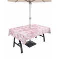 thumbnail image 1 of Outdoor Tablecloth with Umbrella Hole for Patio/Picnic/Party/Camping, Spring Pink Cobweb Waterproof Table Cloth Rectangle Table Cover Washable, Abstract Boho Farmhouse Lines (52"x 70"), 1 of 9