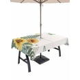 thumbnail image 1 of Outdoor Tablecloth with Umbrella Hole for Patio/Picnic/Party/Camping, Spring Sunflower Waterproof Table Cloth Rectangle Table Cover Washable, Garden Botanical Leaves Butterflies (52"x 70"), 1 of 8
