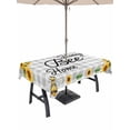 thumbnail image 1 of Outdoor Tablecloth with Umbrella Hole for Patio/Picnic/Party/Camping, Spring Sunflowers Waterproof Table Cloth Rectangle Table Cover Washable, Summer Blooms Flowers Bees Grey Check (60"x 120"), 1 of 8