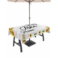 thumbnail image 1 of Outdoor Tablecloth with Umbrella Hole for Patio/Picnic/Party/Camping, Spring Sunflowers Waterproof Table Cloth Rectangle Table Cover Washable, Summer Flowers Bees Wooden Grain (60"x 84"), 1 of 8