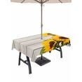 thumbnail image 1 of Outdoor Tablecloth with Umbrella Hole for Patio/Picnic/Party/Camping, Spring Sunflowers Waterproof Table Cloth Rectangle Table Cover Washable, Yellow Floral Turquoise Farmhouse Grey Wooden (60"x 84"), 1 of 8