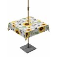 thumbnail image 1 of Outdoor Tablecloth with Umbrella Hole for Patio/Picnic/Party/Camping, Spring Sunflowers Waterproof Table Cloth Square Cover Washable, Rustic Floral Farmhouse Grey Buffalo Plaid (60"x 60"), 1 of 8