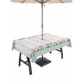 thumbnail image 1 of Outdoor Tablecloth with Umbrella Hole for Patio/Picnic/Party/Camping, Spring Tulip Waterproof Table Cloth Rectangle Table Cover Washable, Botanical Flowers Wooden Plank Green Check (60"x 102"), 1 of 8