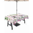 thumbnail image 1 of Outdoor Tablecloth with Umbrella Hole for Patio/Picnic/Party/Camping, Spring Waterproof Table Cloth Rectangle Table Cover Washable, Bicycles Leaves Butterfly Flowers Pink Buffalo Plaid (54"x 80"), 1 of 8