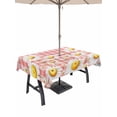 thumbnail image 1 of Outdoor Tablecloth with Umbrella Hole for Patio/Picnic/Party/Camping, Spring White Daisy Waterproof Table Cloth Rectangle Table Cover Washable, Farmhouse Floral Pink Buffalo Plaid (60"x 120"), 1 of 8