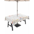 thumbnail image 1 of Outdoor Tablecloth with Umbrella Hole for Patio/Picnic/Party/Camping, Spring Wildflowers Waterproof Table Cloth Rectangle Table Cover Washable, Watercolor Country Botanical Floral (60"x 84"), 1 of 8