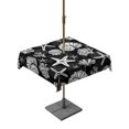 thumbnail image 1 of Outdoor Tablecloth with Umbrella Hole for Patio/Picnic/Party/Camping, Starfish Black Coastal Waterproof Table Cloth Square Cover Washable, Summer Nautical Shell Beach (60"x 60"), 1 of 9
