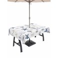thumbnail image 1 of Outdoor Tablecloth with Umbrella Hole for Patio/Picnic/Party/Camping, Starfish Seahorse Nautical Waterproof Table Cloth Rectangle Table Cover Washable, Coastal Summer Ocean Conch Anchor (60"x 102"), 1 of 9