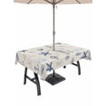 thumbnail image 1 of Outdoor Tablecloth with Umbrella Hole for Patio/Picnic/Party/Camping, Starfish Seahorse Nautical Waterproof Table Cloth Rectangle Table Cover Washable, Rustic Coastal Summer Ocean (60"x 84"), 1 of 9