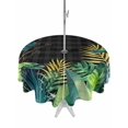 thumbnail image 1 of Outdoor Tablecloth with Umbrella Hole for Patio/Picnic/Party/Camping, Summer Botanical Waterproof Table Cloth Round Cover Washable, Tropical Monstera Palm Leaf Black (Dia 54"), 1 of 8