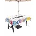 thumbnail image 1 of Outdoor Tablecloth with Umbrella Hole for Patio/Picnic/Party/Camping, Summer Coastal Waterproof Table Cloth Rectangle Table Cover Washable, Sea Starfish Shell Lemon Flowers Watercolor (54"x 80"), 1 of 8