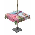 thumbnail image 1 of Outdoor Tablecloth with Umbrella Hole for Patio/Picnic/Party/Camping, Summer Flamingo Waterproof Table Cloth Square Cover Washable, Tropical Plants Botanical Blue Ombre Wood (54"x 54"), 1 of 8