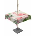 thumbnail image 1 of Outdoor Tablecloth with Umbrella Hole for Patio/Picnic/Party/Camping, Summer Flamingos Waterproof Table Cloth Square Cover Washable, Tropical Pink Botanical Flowers Cactus (60"x 60"), 1 of 8