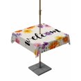 thumbnail image 1 of Outdoor Tablecloth with Umbrella Hole for Patio/Picnic/Party/Camping, Summer Floral Waterproof Table Cloth Square Cover Washable, Welcome Colorful Daisy Flowers Retro Botanical (60"x 60"), 1 of 9