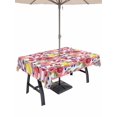 thumbnail image 1 of Outdoor Tablecloth with Umbrella Hole for Patio/Picnic/Party/Camping, Summer Fruits Waterproof Table Cloth Rectangle Table Cover Washable, Grapefruit Peach Lemon Strawberry Striped (54"x 80"), 1 of 9