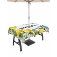 thumbnail image 1 of Outdoor Tablecloth with Umbrella Hole for Patio/Picnic/Party/Camping, Summer Lemon Waterproof Table Cloth Rectangle Table Cover Washable, Coastal Starfish Shells Pastoral Floral (60"x 84"), 1 of 8