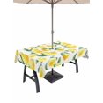 thumbnail image 1 of Outdoor Tablecloth with Umbrella Hole for Patio/Picnic/Party/Camping, Summer Lemon Waterproof Table Cloth Rectangle Table Cover Washable, Green Botanical Yellow Fruits (54"x 80"), 1 of 9