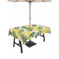 thumbnail image 1 of Outdoor Tablecloth with Umbrella Hole for Patio/Picnic/Party/Camping, Summer Lemon Waterproof Table Cloth Rectangle Table Cover Washable, Green Tropical Botanical Palm Leaves Rustic (52"x 70"), 1 of 8
