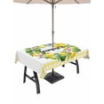 thumbnail image 1 of Outdoor Tablecloth with Umbrella Hole for Patio/Picnic/Party/Camping, Summer Lemon Waterproof Table Cloth Rectangle Table Cover Washable, Watercolor Lemon Leaves Wreath Yellow Plaid (52"x 70"), 1 of 8