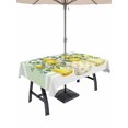 thumbnail image 1 of Outdoor Tablecloth with Umbrella Hole for Patio/Picnic/Party/Camping, Summer Lemon Waterproof Table Cloth Rectangle Table Cover Washable, Yellow Green Botanical Spring Floral (54"x 80"), 1 of 8