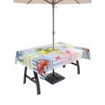 thumbnail image 1 of Outdoor Tablecloth with Umbrella Hole for Patio/Picnic/Party/Camping, Summer Lemons Waterproof Table Cloth Rectangle Table Cover Washable, Coastal Nautical Shell Crab Pink Floral (54"x 80"), 1 of 8
