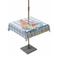 thumbnail image 1 of Outdoor Tablecloth with Umbrella Hole for Patio/Picnic/Party/Camping, Summer Nautical Waterproof Table Cloth Square Cover Washable, Happy Summer Coastal Blue Checkered (54"x 54"), 1 of 8