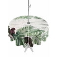 thumbnail image 1 of Outdoor Tablecloth with Umbrella Hole for Patio/Picnic/Party/Camping, Summer Palm Leaves Waterproof Table Cloth Round Cover Washable, Tropical Botanical Beige Retro (Dia 54"), 1 of 9