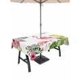 thumbnail image 1 of Outdoor Tablecloth with Umbrella Hole for Patio/Picnic/Party/Camping, Summer Pink Flamingos Waterproof Table Cloth Rectangle Table Cover Washable, Tropical Floral Leaves Cactus (54"x 80"), 1 of 8