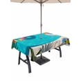 thumbnail image 1 of Outdoor Tablecloth with Umbrella Hole for Patio/Picnic/Party/Camping, Summer Pool Waterproof Table Cloth Rectangle Table Cover Washable, Tropical Botanical Swimming Ring (52"x 70"), 1 of 9