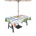 thumbnail image 1 of Outdoor Tablecloth with Umbrella Hole for Patio/Picnic/Party/Camping, Summer Slippers Waterproof Table Cloth Rectangle Table Cover Washable, Tropical Botanical Palm Leaves (54"x 80"), 1 of 8