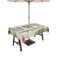 thumbnail image 1 of Outdoor Tablecloth with Umbrella Hole for Patio/Picnic/Party/Camping, Summer Slippers Waterproof Table Cloth Rectangle Table Cover Washable, Tropical Botanical Palm Leaves Rustic (60"x 120"), 1 of 8