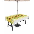 thumbnail image 1 of Outdoor Tablecloth with Umbrella Hole for Patio/Picnic/Party/Camping, Summer Sunflowers Waterproof Table Cloth Rectangle Table Cover Washable, Botanical Yellow Flowers Striped (60"x 120"), 1 of 8