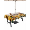 thumbnail image 1 of Outdoor Tablecloth with Umbrella Hole for Patio/Picnic/Party/Camping, Summer Sunflowers Waterproof Table Cloth Rectangle Table Cover Washable, Rustic Floral Fence Farmhouse Butterflies (60"x 120"), 1 of 9