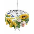 thumbnail image 1 of Outdoor Tablecloth with Umbrella Hole for Patio/Picnic/Party/Camping, Summer Sunflowers Waterproof Table Cloth Round Cover Washable, Pastoral Garden Botanical Florals (Dia 54"), 1 of 8