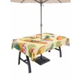 thumbnail image 1 of Outdoor Tablecloth with Umbrella Hole for Patio/Picnic/Party/Camping, Summer Tropical Surfboard Waterproof Table Cloth Rectangle Table Cover Washable, Pineapple Palm Leaves Flowers (54"x 80"), 1 of 9