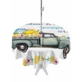 thumbnail image 1 of Outdoor Tablecloth with Umbrella Hole for Patio/Picnic/Party/Camping, Summer Truck Lemon Waterproof Table Cloth Round Cover Washable, Coastal Blue Starfish Floral (Dia 60"), 1 of 8