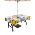 thumbnail image 1 of Outdoor Tablecloth with Umbrella Hole for Patio/Picnic/Party/Camping, Sunflower Gnomes Waterproof Table Cloth Rectangle Table Cover Washable, Summer Botanical Floral Grey Plaid (60"x 120"), 1 of 8