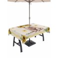 thumbnail image 1 of Outdoor Tablecloth with Umbrella Hole for Patio/Picnic/Party/Camping, Sunflower Pig Waterproof Table Cloth Rectangle Table Cover Washable, Summer Eucalyptus Retro Linen Texture (60"x 84"), 1 of 8