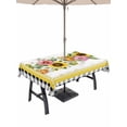 thumbnail image 1 of Outdoor Tablecloth with Umbrella Hole for Patio/Picnic/Party/Camping, Sunflower Waterproof Table Cloth Rectangle Table Cover Washable, Pink Yellow Floral Elegant Pastoral Botanical (60"x 120"), 1 of 8