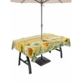 thumbnail image 1 of Outdoor Tablecloth with Umbrella Hole for Patio/Picnic/Party/Camping, Sunflower Waterproof Table Cloth Rectangle Table Cover Washable, Summer Eucalyptus Botanical Floral Yellow Wood (52"x 70"), 1 of 8