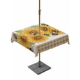 thumbnail image 1 of Outdoor Tablecloth with Umbrella Hole for Patio/Picnic/Party/Camping, Sunflower Waterproof Table Cloth Square Cover Washable, Green Botanical Yellow Floral Rustic Plaid (54"x 54"), 1 of 9