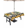 thumbnail image 1 of Outdoor Tablecloth with Umbrella Hole for Patio/Picnic/Party/Camping, Sunflowers Gnomes Waterproof Table Cloth Rectangle Table Cover Washable, Summer Botanical Blooms Floral Check (54"x 80"), 1 of 8