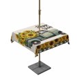 thumbnail image 1 of Outdoor Tablecloth with Umbrella Hole for Patio/Picnic/Party/Camping, Sunflowers Truck Waterproof Table Cloth Square Cover Washable, Retro Summer Botanical Floral Plaid (60"x 60"), 1 of 8